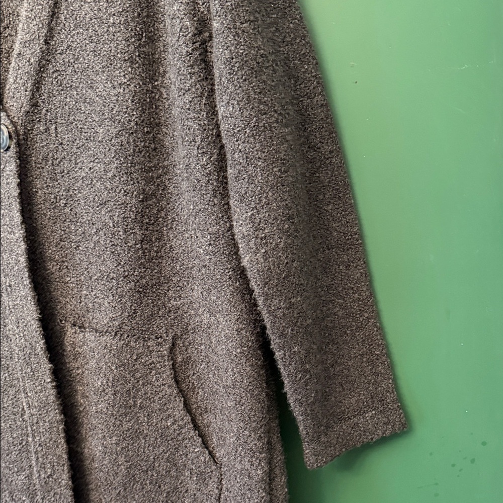 J. Jill Grey Womens MP Duster Cardigan Pockets Boucle Layer Winter - Picture 6 of 7
